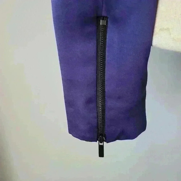 RACHEL ROY colorblock asymmetrical cropped purple  and black blazer. Size 0 - Picture 7 of 10